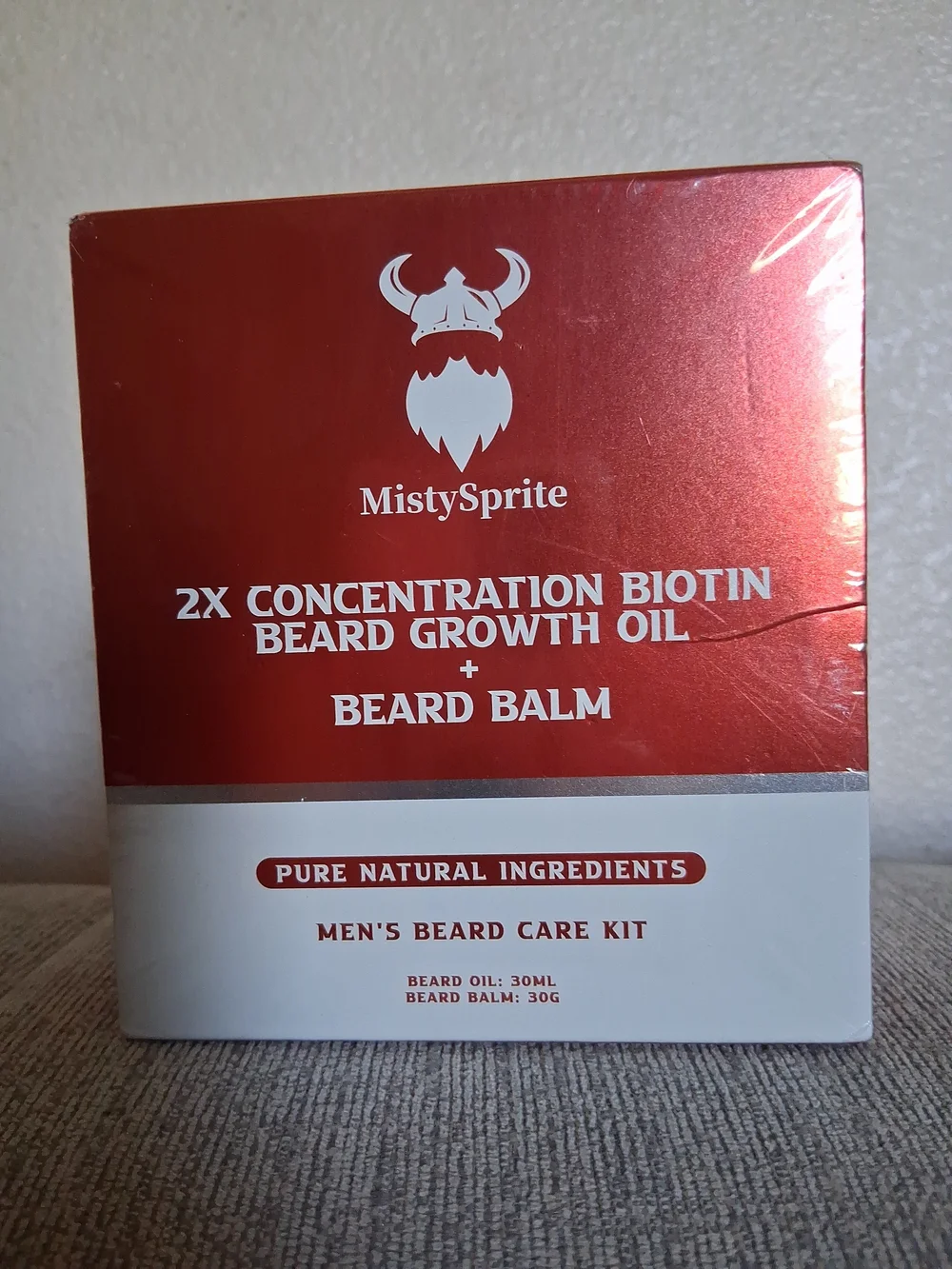 NIB Men's Beard Care Kit — 2X Biotin Beard Growth Oil & Balm Vanilla Scent
